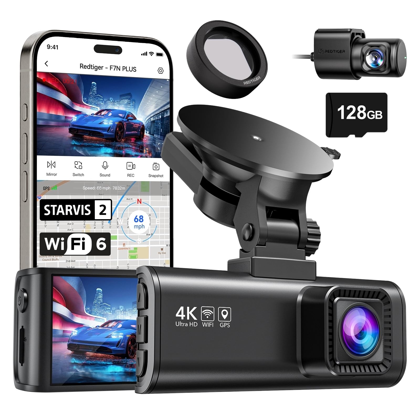 REDTIGER F7NP ドライブレコーダー 前後カメラ4K UHD 800万 Amazon.com: REDTIGER F7NP Dash Cam & CPL, 4K Starvis 2 Dash Camera
